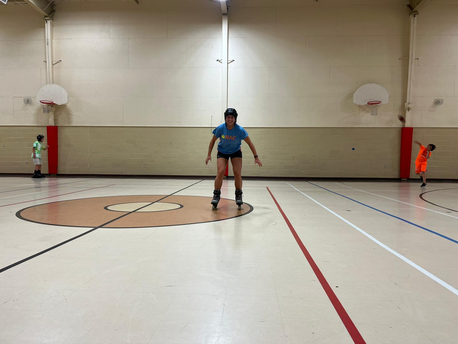 Skating in the gym